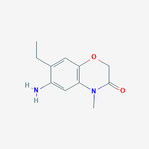 molecular formula C11H14N2O2 B8727894 6-amino-7-ethyl-4-methyl-4H-benzo[1,4]oxazin-3-one 