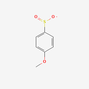 molecular formula C7H7O3S- B8727907 1-Methyloxy-4-sulfone-benzene 