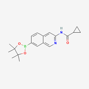 molecular formula C19H23BN2O3 B8727915 N-(7-(4,4,5,5-tetramethyl-1,3,2-dioxaborolan-2-yl)isoquinolin-3-yl)cyclopropanecarboxamide 
