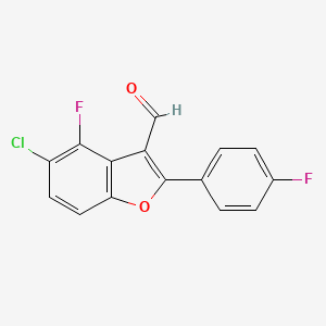 molecular formula C15H7ClF2O2 B8727922 5-Chloro-4-fluoro-2-(4-fluorophenyl)benzofuran-3-carbaldehyde 