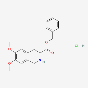 molecular formula C19H22ClNO4 B8727937 1,2,3,4-Tetrahydro-6,7-dimethoxy-3-isoquinolinecarboxylic acid phenylmethyl ester hydrochloride 