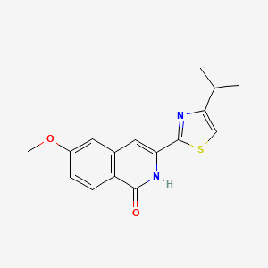 molecular formula C16H16N2O2S B8728019 6-Methoxy-3-[4-(propan-2-yl)-1,3-thiazol-2-yl]isoquinolin-1(2H)-one CAS No. 923586-07-6