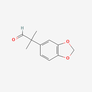 molecular formula C11H12O3 B8728050 2-Methyl-2-(1,3-benzodioxole-5-yl)propanal 