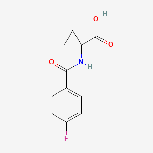 molecular formula C11H10FNO3 B8728072 1-(4-Fluorobenzamido)cyclopropane-1-carboxylic acid 
