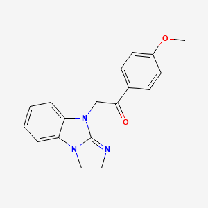 molecular formula C18H17N3O2 B8728290 2-(2,3-dihydro-9H-imidazo[1,2-a]benzimidazol-9-yl)-1-(4-methoxyphenyl)ethanone 