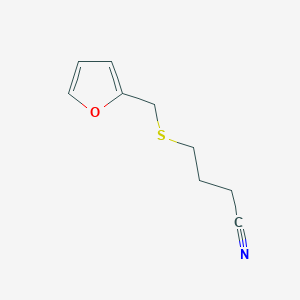molecular formula C9H11NOS B8728315 4-((Furan-2-ylmethyl)thio)butanenitrile CAS No. 88046-19-9