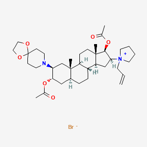 [(2S,3S,5S,8R,9S,10S,13S,14S,16S,17R)-17-acetyloxy-2-(1,4-dioxa-8-azaspiro[4.5]decan-8-yl)-10,13-dimethyl-16-(1-prop-2-enylpyrrolidin-1-ium-1-yl)-2,3,4,5,6,7,8,9,11,12,14,15,16,17-tetradecahydro-1H-cyclopenta[a]phenanthren-3-yl] acetate;bromide