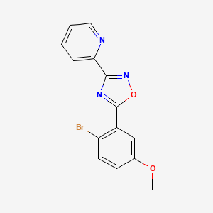 molecular formula C14H10BrN3O2 B8728334 3-(Pyridin-2-yl)-5-(2-bromo-5-methoxyphenyl)-1,2,4-oxadiazole 