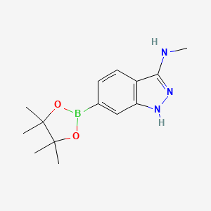 molecular formula C14H20BN3O2 B8728443 N-methyl-6-(4,4,5,5-tetramethyl-1,3,2-dioxaborolan-2-yl)-1H-indazol-3-amine 