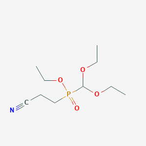 molecular formula C10H20NO4P B8728506 Ethyl 2-cyanoethyl(diethoxymethyl)phosphinate 