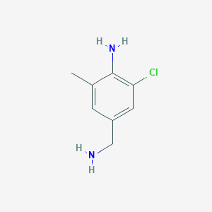 molecular formula C8H11ClN2 B8728533 4-(Aminomethyl)-2-chloro-6-methylaniline CAS No. 771583-64-3