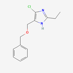 molecular formula C13H15ClN2O B8728535 4-chloro-2-ethyl-5-{[(phenylmethyl)oxy]methyl}-1H-imidazole 