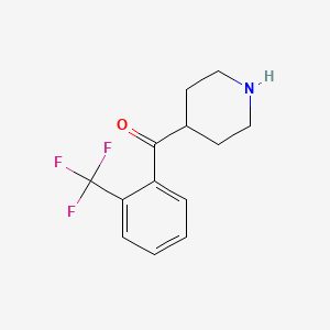 molecular formula C13H14F3NO B8728546 Piperidin-4-yl(2-(trifluoromethyl)phenyl)methanone 