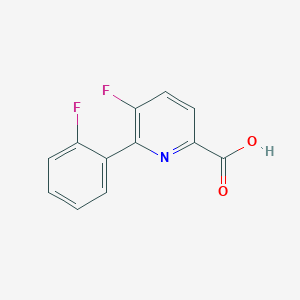 molecular formula C12H7F2NO2 B8728573 5-Fluoro-6-(2-fluorophenyl)picolinic acid 