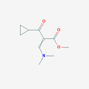 molecular formula C10H15NO3 B8728622 Methyl 2-cyclopropanecarbonyl-3-dimethylamino-acrylate 