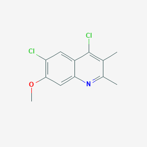 molecular formula C12H11Cl2NO B8728654 4,6-Dichloro-7-methoxy-2,3-dimethylquinoline 