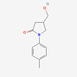 molecular formula C12H15NO2 B8728715 2-Pyrrolidinone, 4-(hydroxymethyl)-1-(4-methylphenyl)- CAS No. 133747-59-8