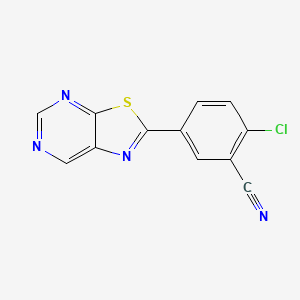 molecular formula C12H5ClN4S B8728740 2-(4-Chloro-3-cyanophenyl)thiazolo[5,4-d]pyrimidine CAS No. 918880-65-6