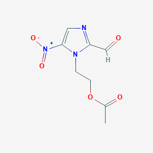 molecular formula C8H9N3O5 B8728800 1H-Imidazole-2-carboxaldehyde, 1-[2-(acetyloxy)ethyl]-5-nitro- CAS No. 4812-32-2