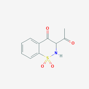 molecular formula C10H9NO4S B8728821 3-acetyl-2,3-dihydro-4H-1,2-benzothiazin-4-one 1,1-dioxide 