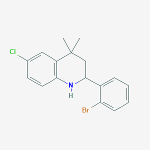 molecular formula C17H17BrClN B8728843 2-(2-Bromophenyl)-6-chloro-4,4-dimethyl-1,2,3,4-tetrahydroquinoline 