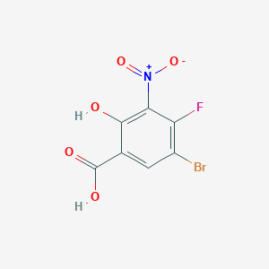 molecular formula C7H3BrFNO5 B8728844 5-Bromo-4-fluoro-2-hydroxy-3-nitrobenzoic Acid 
