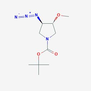 molecular formula C10H18N4O3 B8728870 trans-3-Azido-4-methoxy-pyrrolidine-1-carboxylic acid tert-butyl ester 