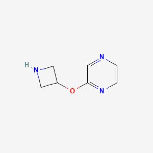 molecular formula C7H9N3O B8728885 2-(Azetidin-3-yloxy)pyrazine 