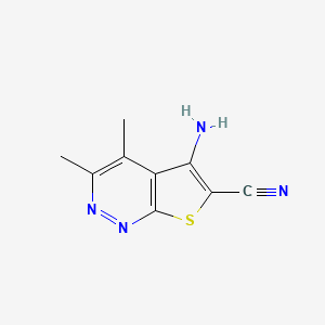 molecular formula C9H8N4S B8728920 5-Amino-3,4-Dimethylthieno[2,3-c]Pyridazine-6-Carbonitrile 