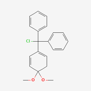 molecular formula C21H21ClO2 B8728976 2-[Chloro(diphenyl)methyl]-5,5-dimethoxycyclohexa-1,3-diene 