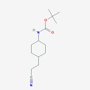 molecular formula C14H24N2O2 B8729001 3-[trans-4-(Boc-amino)cyclohexyl]propionitrile 