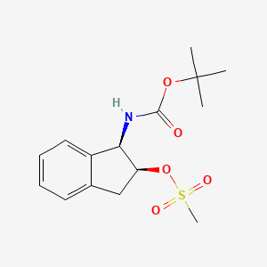 molecular formula C15H21NO5S B8729058 (1R,2s)-1-(tert-butoxycarbonylamino)-2,3-dihydro-1H-inden-2-yl methanesulfonate 