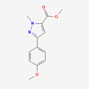 molecular formula C13H14N2O3 B8729247 methyl 3-(4-methoxyphenyl)-1-methyl-1H-pyrazole-5-carboxylate 