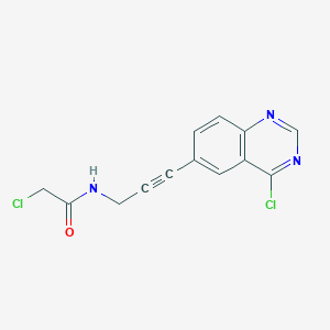 B8729353 2-Chloro-N-(3-(4-chloroquinazolin-6-yl)prop-2-yn-1-yl)acetamide CAS No. 287193-30-0