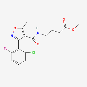 molecular formula C16H16ClFN2O4 B8729575 Methyl 4-{[3-(2-chloro-6-fluorophenyl)-5-methyl-1,2-oxazol-4-yl]formamido}butanoate 