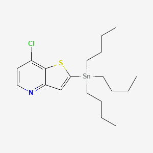 molecular formula C19H30ClNSSn B8729597 7-Chloro-2-(tributylstannyl)thieno[3,2-b]pyridine 