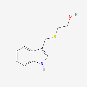 molecular formula C11H13NOS B8729763 Ethanol, 2-[(1H-indol-3-ylmethyl)thio]- CAS No. 90811-43-1