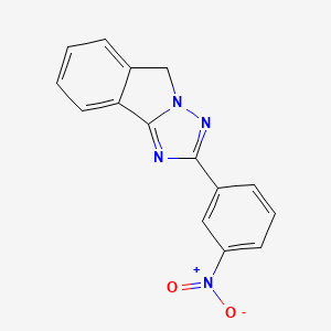 molecular formula C15H10N4O2 B8729819 2-(m-Nitrophenyl)-5H-s-triazolo[5,1-a] isoindole 
