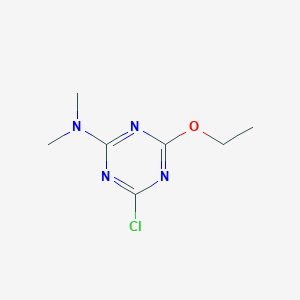 molecular formula C7H11ClN4O B8729838 1,3,5-Triazin-2-amine, 4-chloro-6-ethoxy-N,N-dimethyl- 