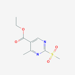 molecular formula C9H12N2O4S B8729839 Ethyl 4-methyl-2-(methylsulfonyl)pyrimidine-5-carboxylate 