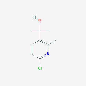 molecular formula C9H12ClNO B8729924 2-(6-Chloro-2-methylpyridin-3-yl)propan-2-ol 
