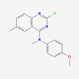 molecular formula C17H16ClN3O B8729963 4-Quinazolinamine, 2-chloro-N-(4-methoxyphenyl)-N,6-dimethyl- CAS No. 827030-85-3