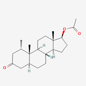molecular formula C22H34O3 B8730017 17beta-Hydroxy-1alpha-methyl-5-alphaandrostan-3-one acetate CAS No. 4062-46-8