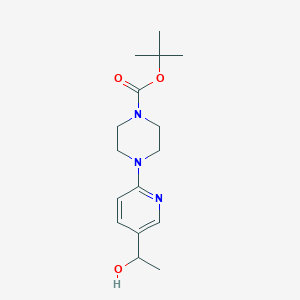 molecular formula C16H25N3O3 B8730110 Tert-butyl 4-(5-(1-hydroxyethyl)pyridin-2-yl)piperazine-1-carboxylate 