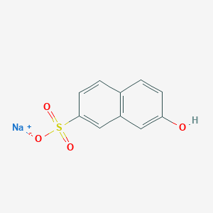 molecular formula C10H7NaO4S B087302 2-Naphthalenesulfonic acid, 7-hydroxy-, monosodium salt CAS No. 135-55-7