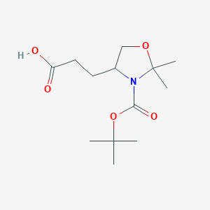 molecular formula C13H23NO5 B8730204 (R)-3-(3-(tert-Butoxycarbonyl)-2,2-dimethyloxazolidin-4-yl)propanoic acid 