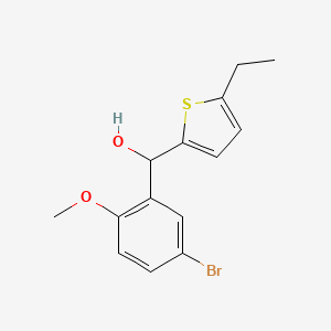 molecular formula C14H15BrO2S B8730248 5-Bromo-2-methoxyphenyl-5-ethyl-2-thienylmethanol 