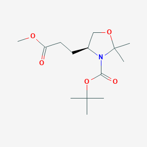 molecular formula C14H25NO5 B8730250 Methyl (S)-3-Boc-2,2-dimethyloxazolidine-4-propanoate 