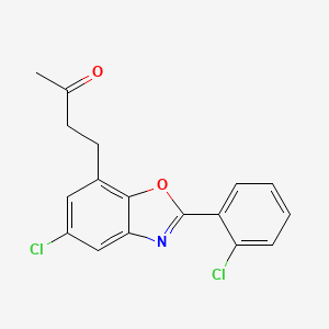 molecular formula C17H13Cl2NO2 B8730342 4-(5-Chloro-2-(2-chlorophenyl)benzoxazol-7-yl)butan-2-one 