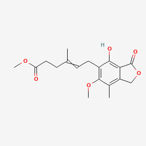 molecular formula C18H22O6 B8730355 6-(4-Hydroxy-6-methoxy-7-methyl-3-oxo-1,3-dihydro-isobenzofuran-5-yl)-4-methyl-hex-4-enoic acid methyl ester 